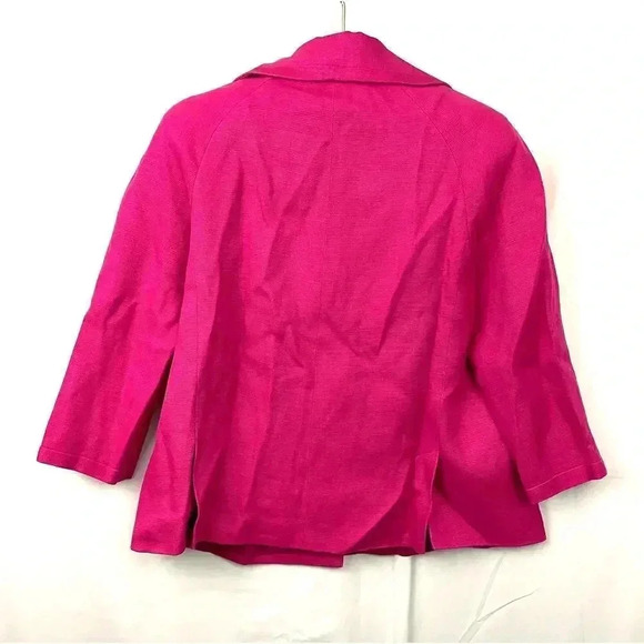 Talbots Pink Button Front Blazer Jacket Womens 12 100% Linen - Business Wear - Picture 2 of 9